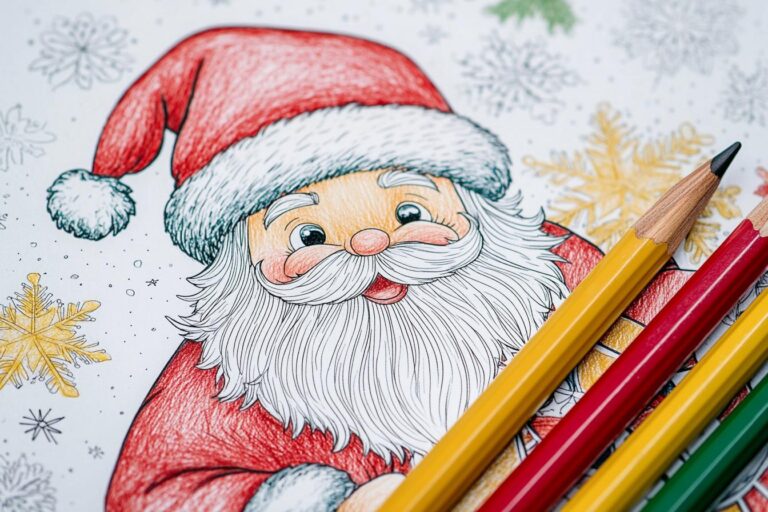 Babbo Natale Da Colorare : Divertimento Natalizio per Tutti