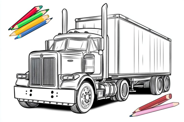 Camion Da Colorare : Divertimento Creativo per Bambini