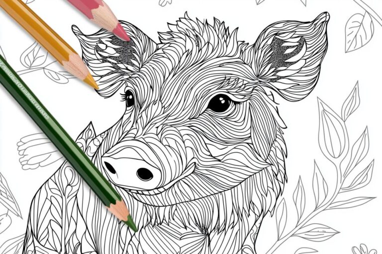 Cinghiale Da Colorare : Divertimento e Creatività