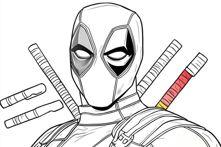 Deadpool Da Colorare : Colora il Mercenario Chiacchierone