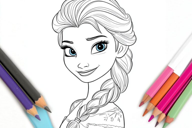 Elsa Frozen Da Colorare : Colora il Regno di Ghiaccio