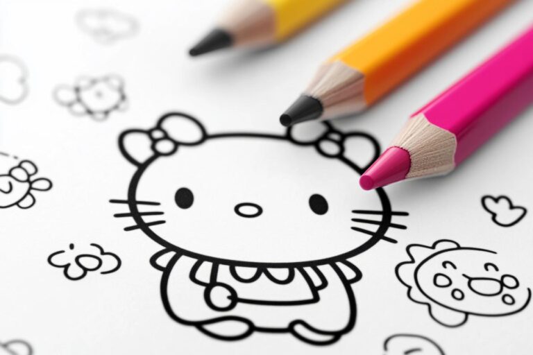 Hello Kitty Da Colorare : Colorare con Hello Kitty: Divertimento e Creatività