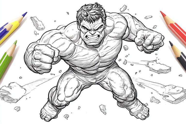 Hulk Da Colorare : Colorare con Hulk per il divertimento di tutti