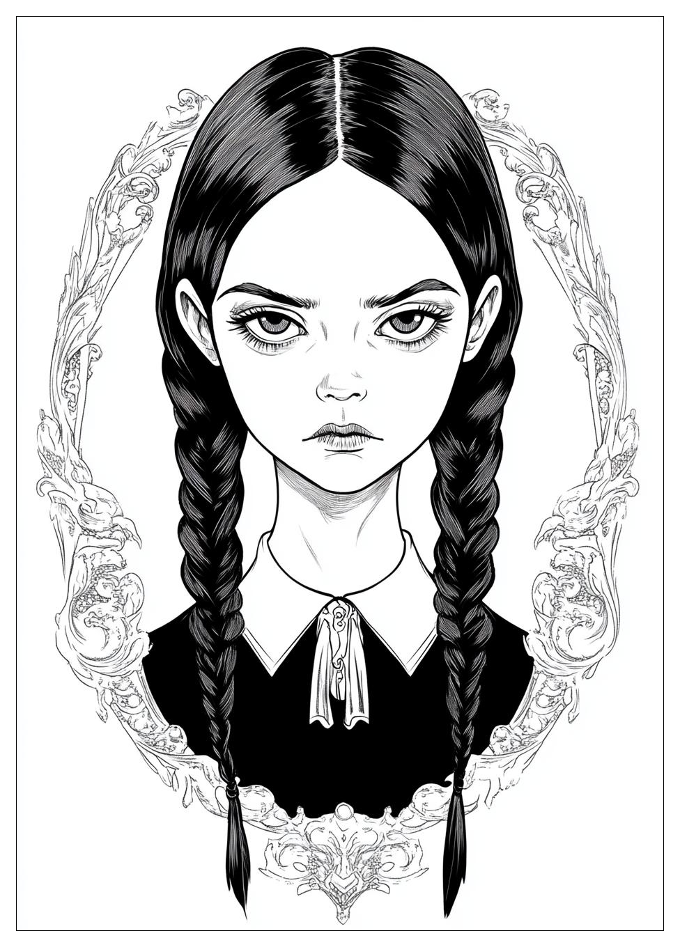 Disegni Mercoledi Addams Da Colorare 1