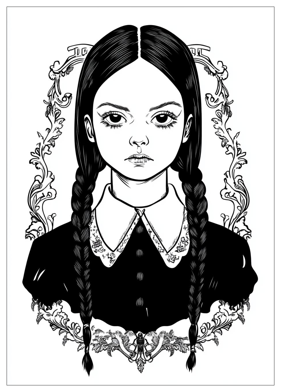 Disegni Mercoledi Addams Da Colorare 15