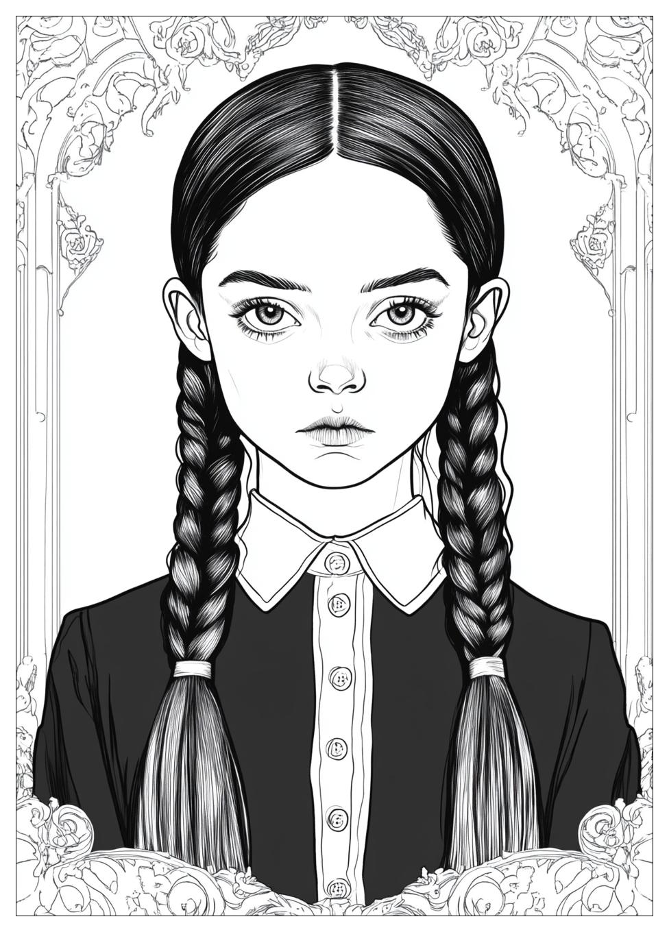 Disegni Mercoledi Addams Da Colorare 21