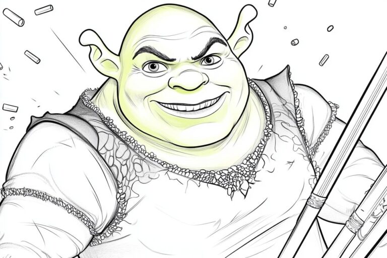 Shrek Da Colorare : Il mondo di Shrek in bianco e nero