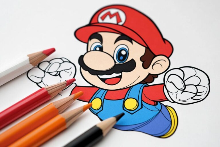 Super Mario Da Colorare : Colora il Regno dei Funghi