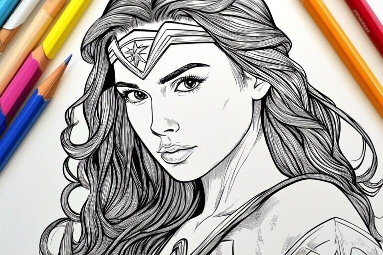 Wonder Woman Da Colorare : Colorare l’eroina iconica