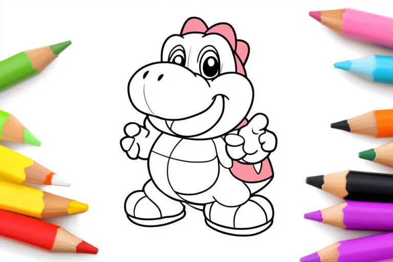 Yoshi Da Colorare : Colora il mondo di Yoshi